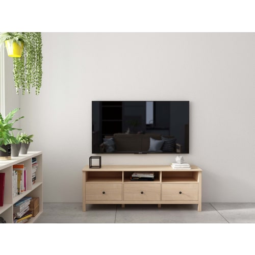 White stained oak sales tv unit